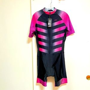 Kafitt Unisex Pro Cyclist Body Skinsuit Seat Pads Bicycle Skin Suit Outfit 2XL